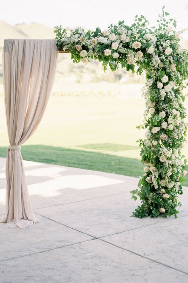 Floral wedding ceremony backdrop