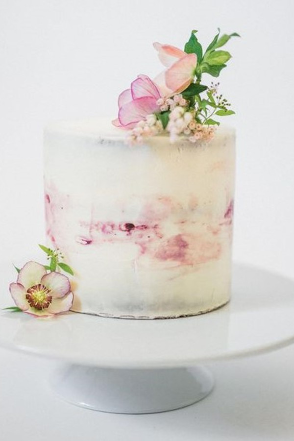 Blossom inspired single tier wedding cake