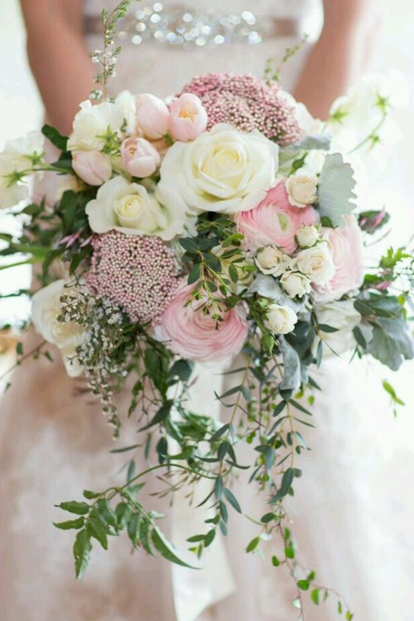 blush pink brides bouquet 